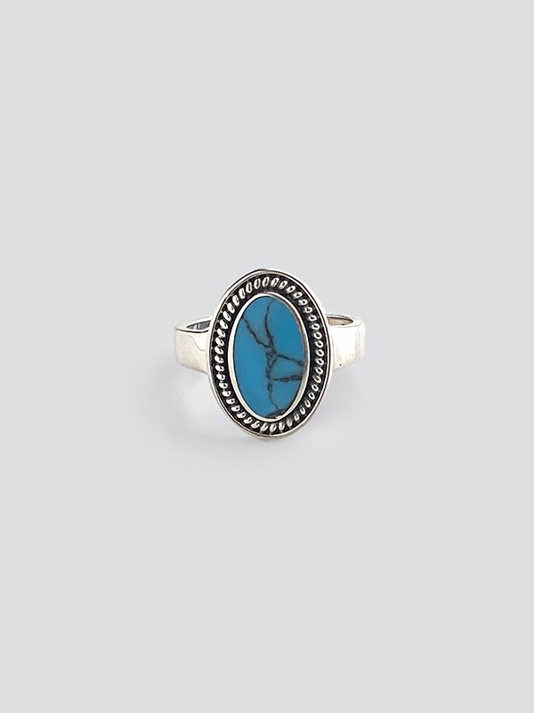 oval turquoise silver ring