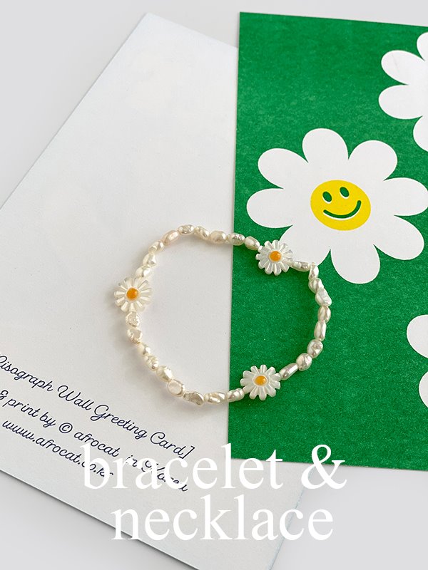 daisy pearl bracelet &amp; necklace
