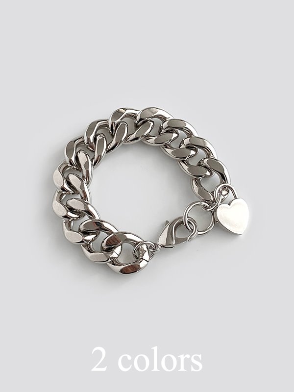 heart lock chain bracelet