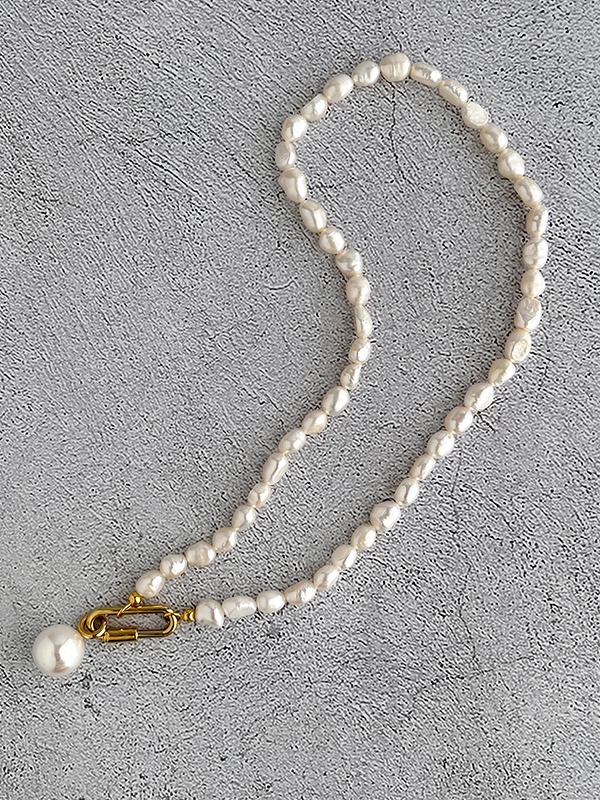 pearl charm 2-way pearl necklace