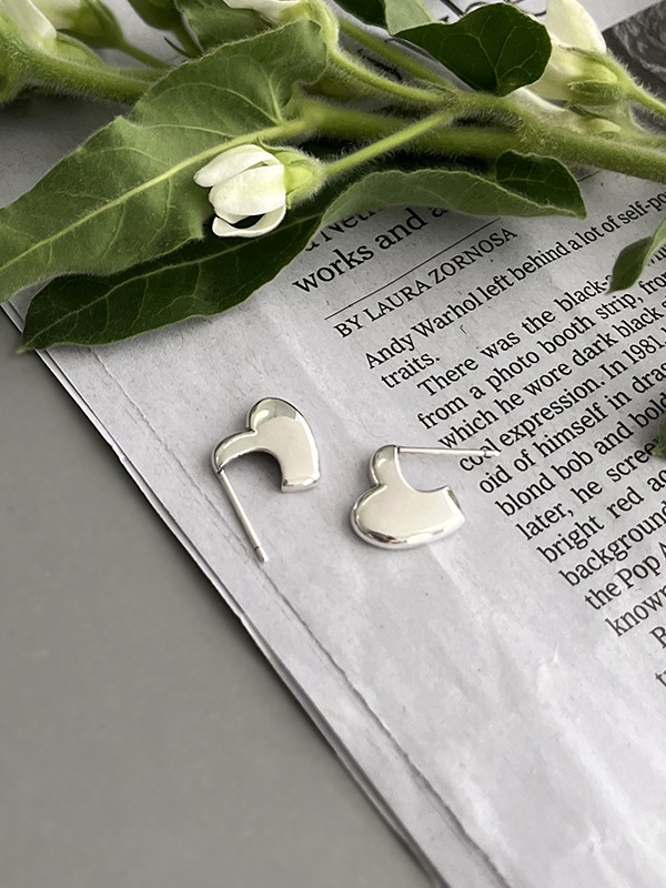 silver heart cookie earrings