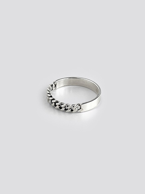 silver half chain ring