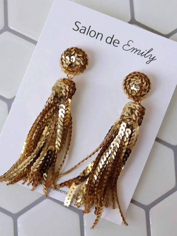 sequin tassel earrings