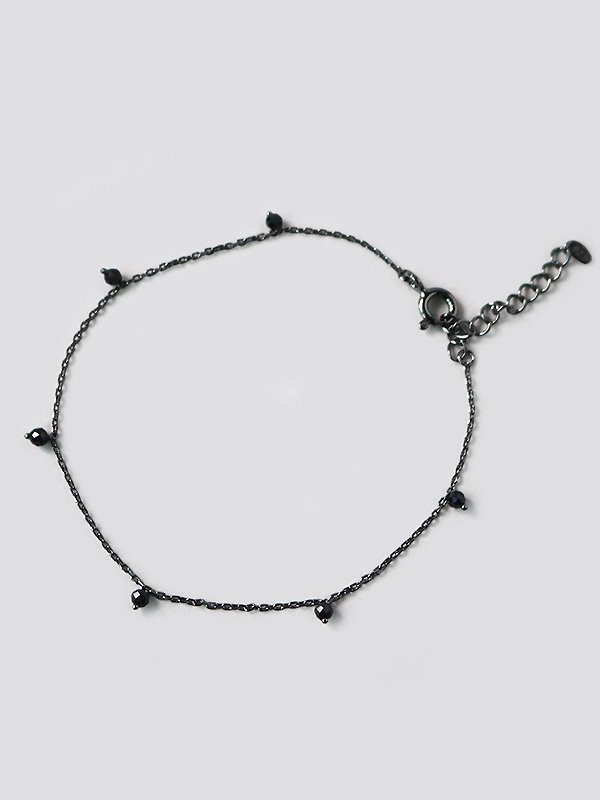 black spinel silver bracelet