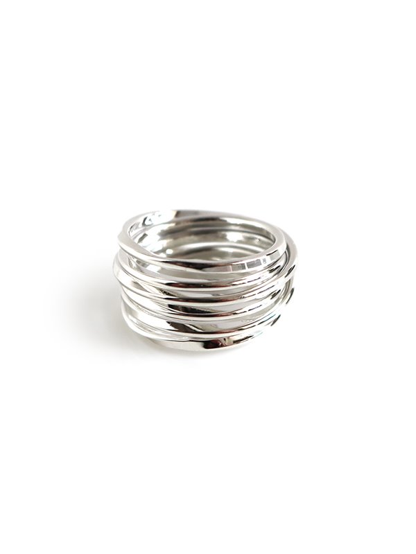 silver multi-row ring