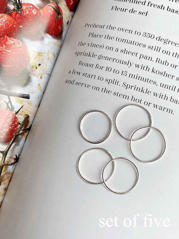 must-have silver skinny ring set
