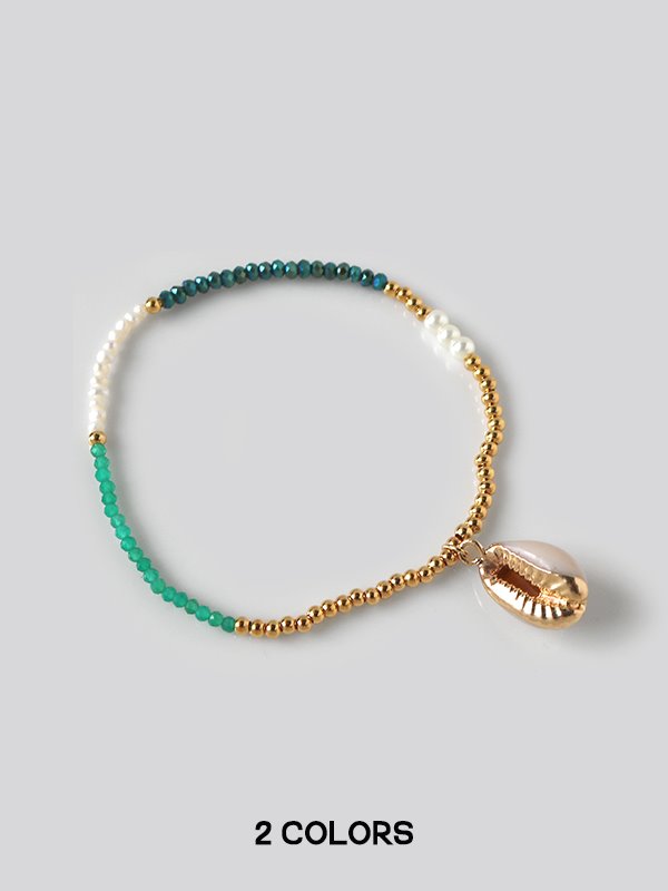 gold shell beaded bracelet