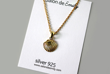 50cm gold shell silver necklace