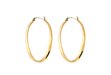 twisted oval hoop earrings-silver925