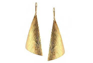 luxe curved triangle earrings-silver925