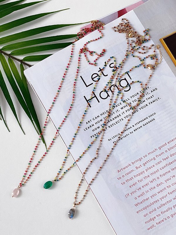 candy stone long necklace