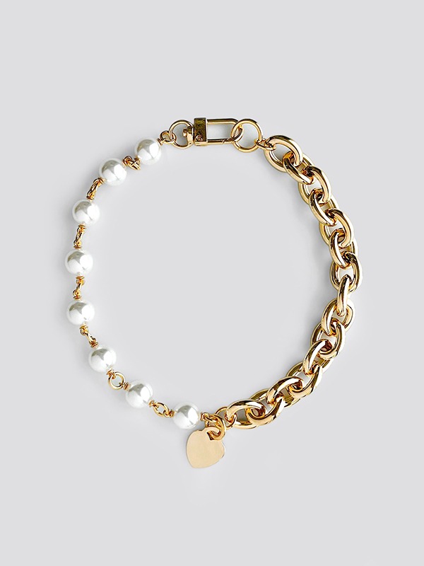 Vivienne pearl &amp; chain necklace