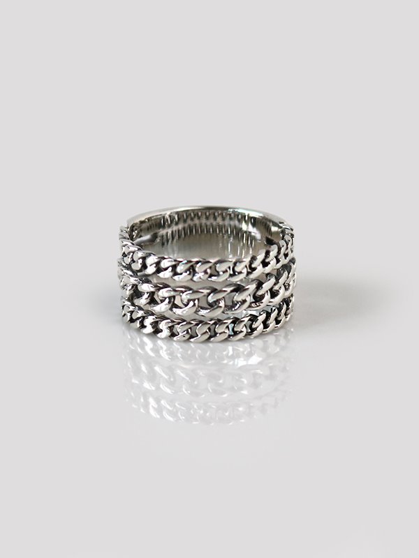 triple chain silver ring