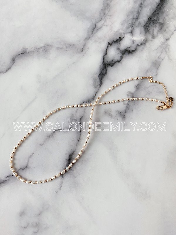 beaded pearl choker necklace