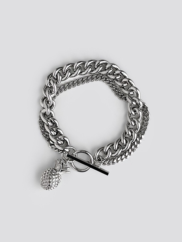 pineapple double chain bracelet